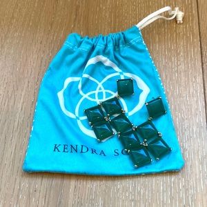 Kendra Scott Dark Green Dangle Earrings